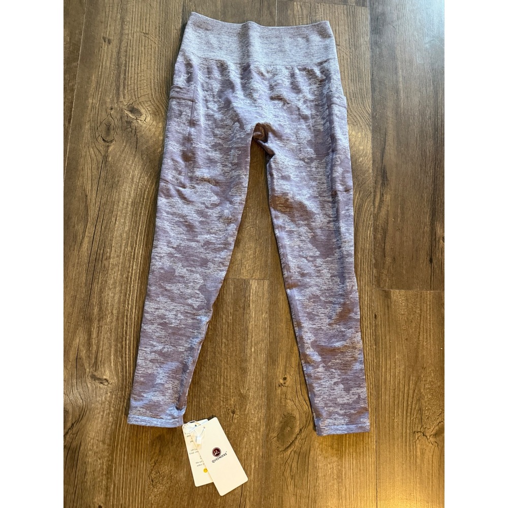 Queenieke Camo Seamless Leggings Womens Medium Camo Lilac High Waisted Pockets